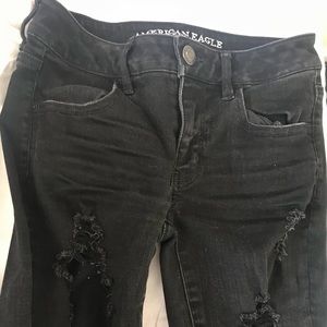American eagle cropped black skinny jeans